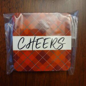 New In Package! Set Of 4 Christmas "Cheers" Coasters